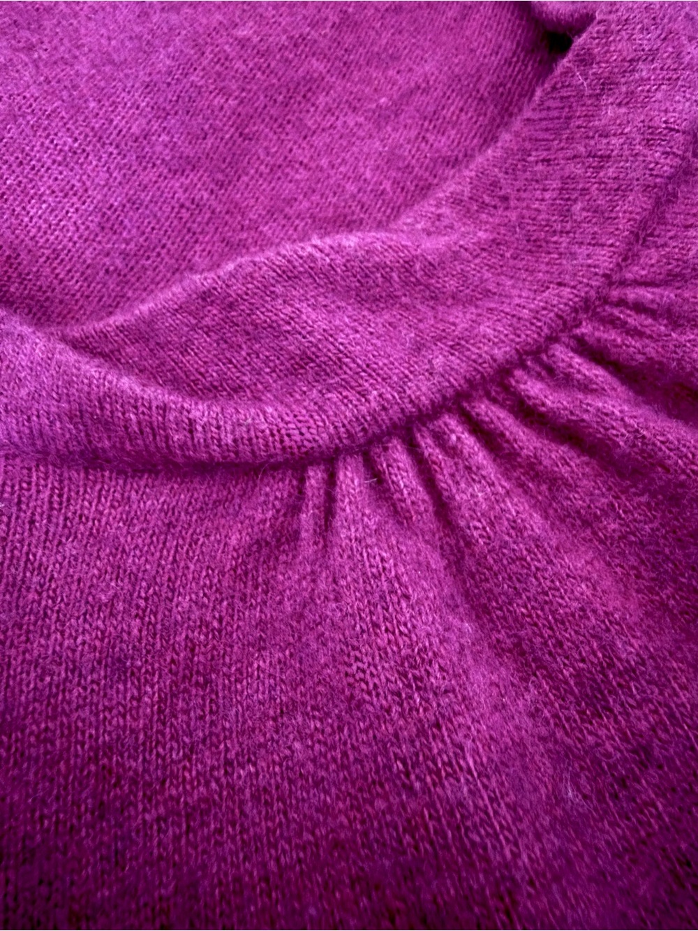 Banana Republic Fuchsia Cashmere Blend Sweater | Twisted Scoop Neck | Fitted S - Picture 6 of 12